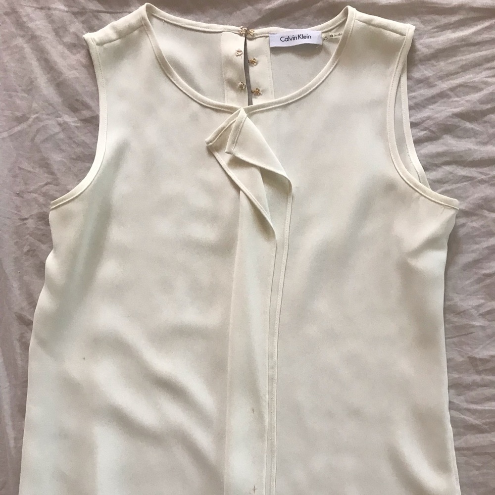 Calvin Klein white lightweight blouse